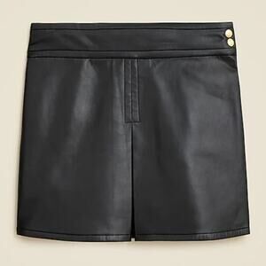 J Crew Center Pleat Faux Leather Going Out Mini Skirt US Women's 2 New